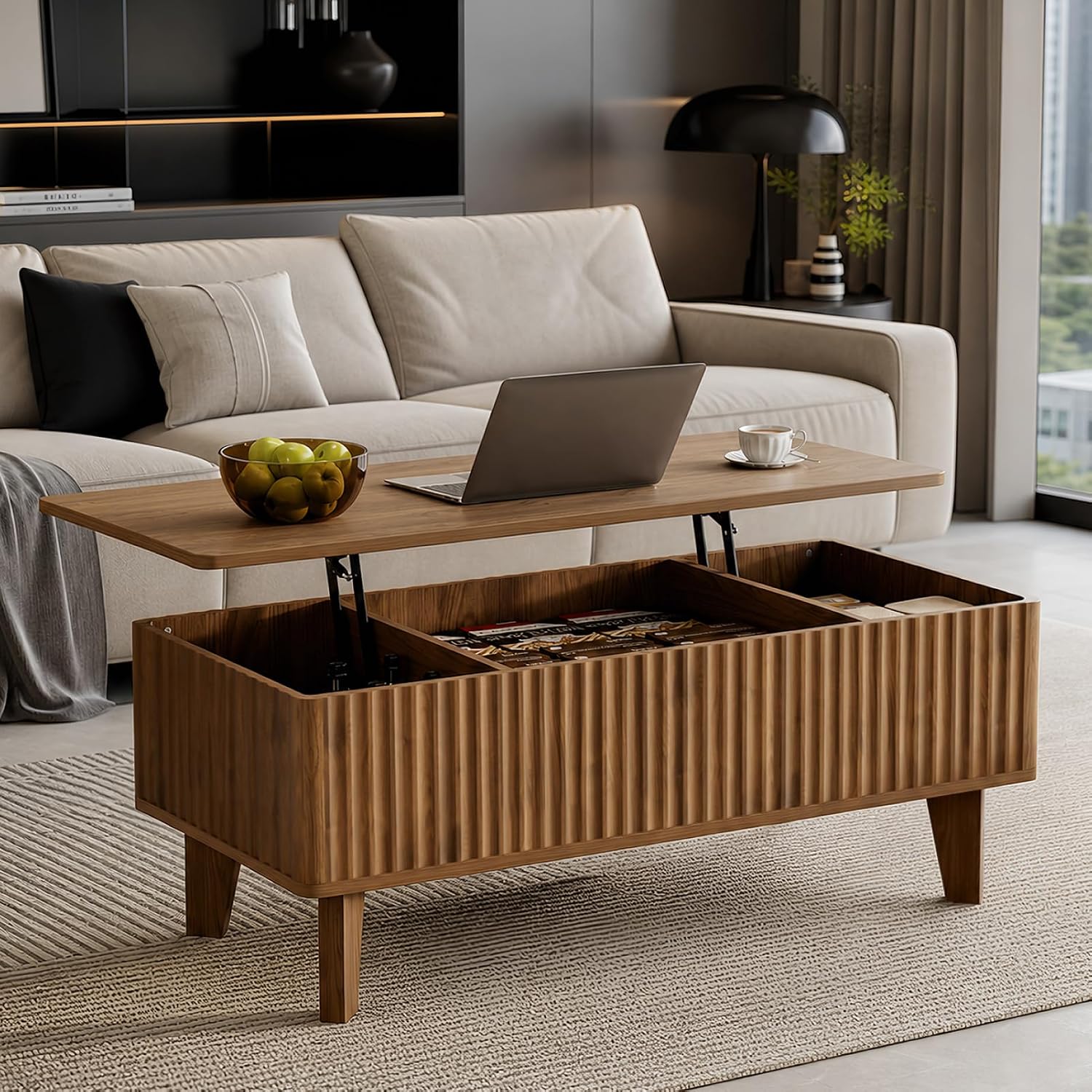 Home Office Desk Ideas - Rectangular Lift Top Coffee Table with