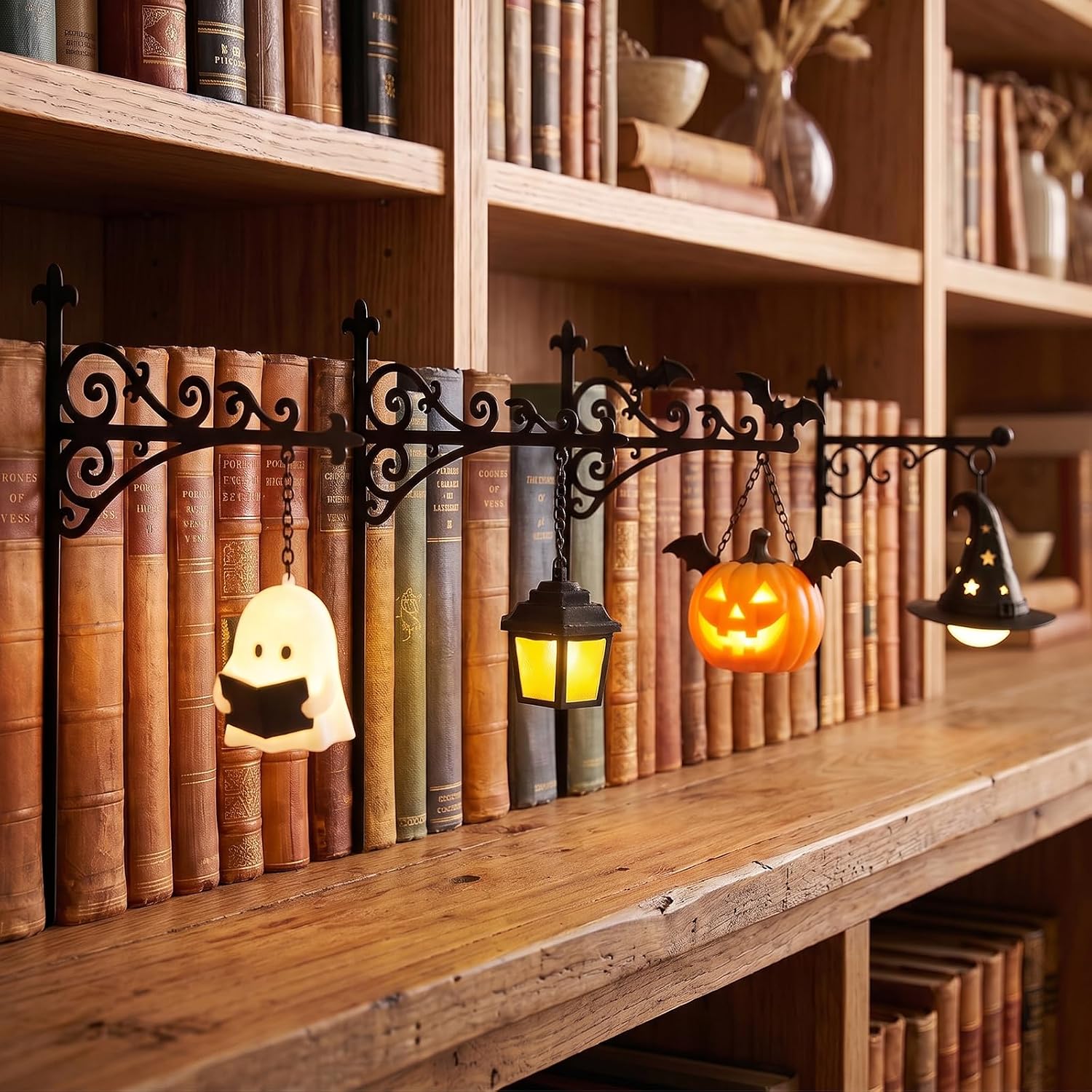Home Office Bookshelves - Library Lantern-Decorative Bookshelf Lighting Reading Nook