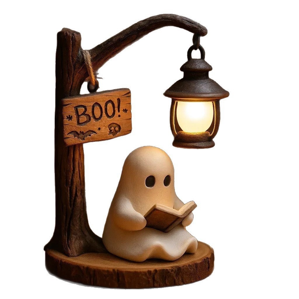 Home Office Bookshelves - Ghost Reading Lantern 4.3x3.14x6.3 Inches Resin
