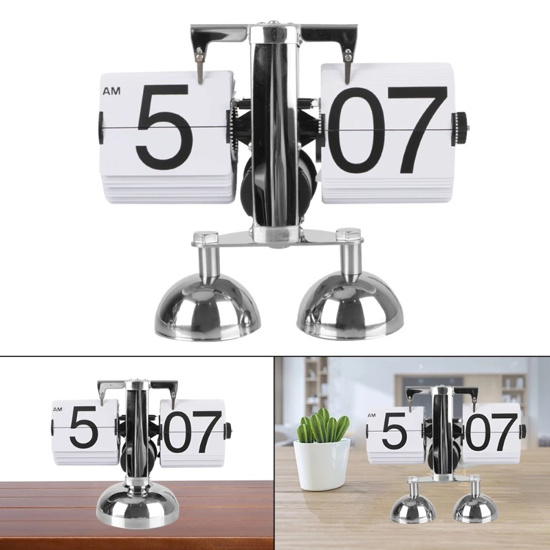 Home Office Gear - Retro Auto‑Flip Quartz Desktop Clock Internal