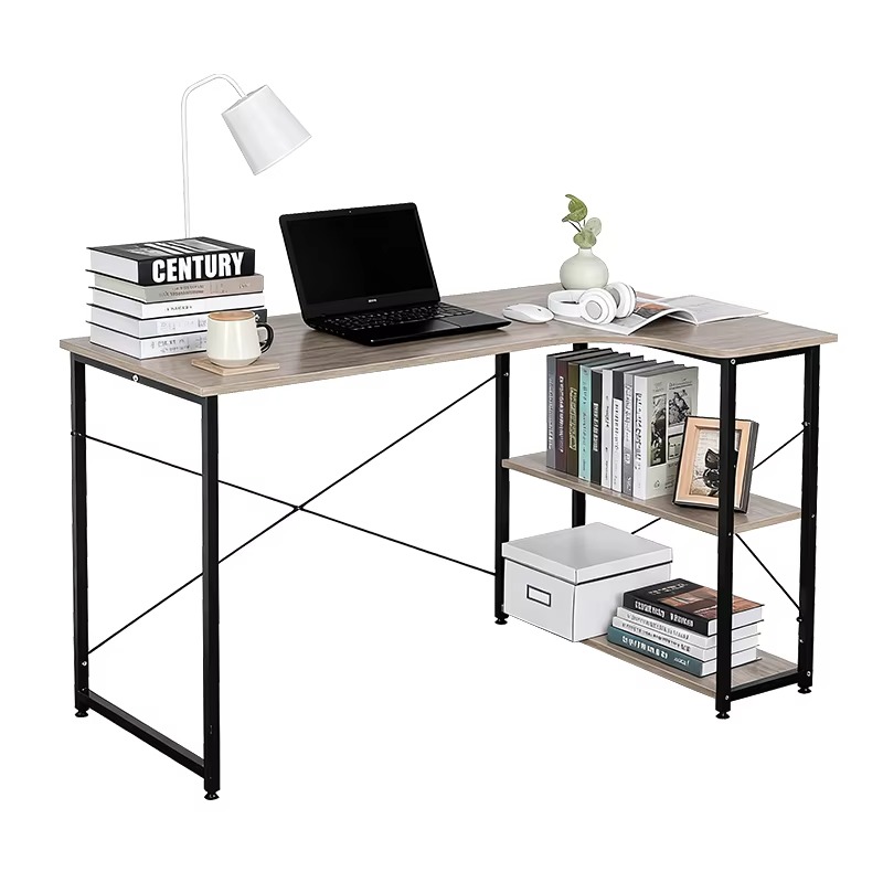 Home Office Bookshelves - L Shaped Corner Desk With Bookshelf