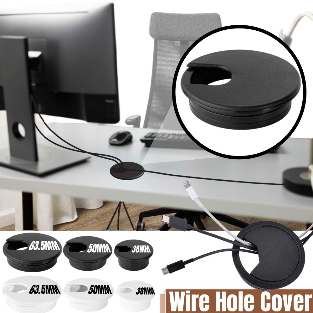 Home Office Desk Ideas - Plastic Wire Hole Cover 1.5/2/2.5 Inch