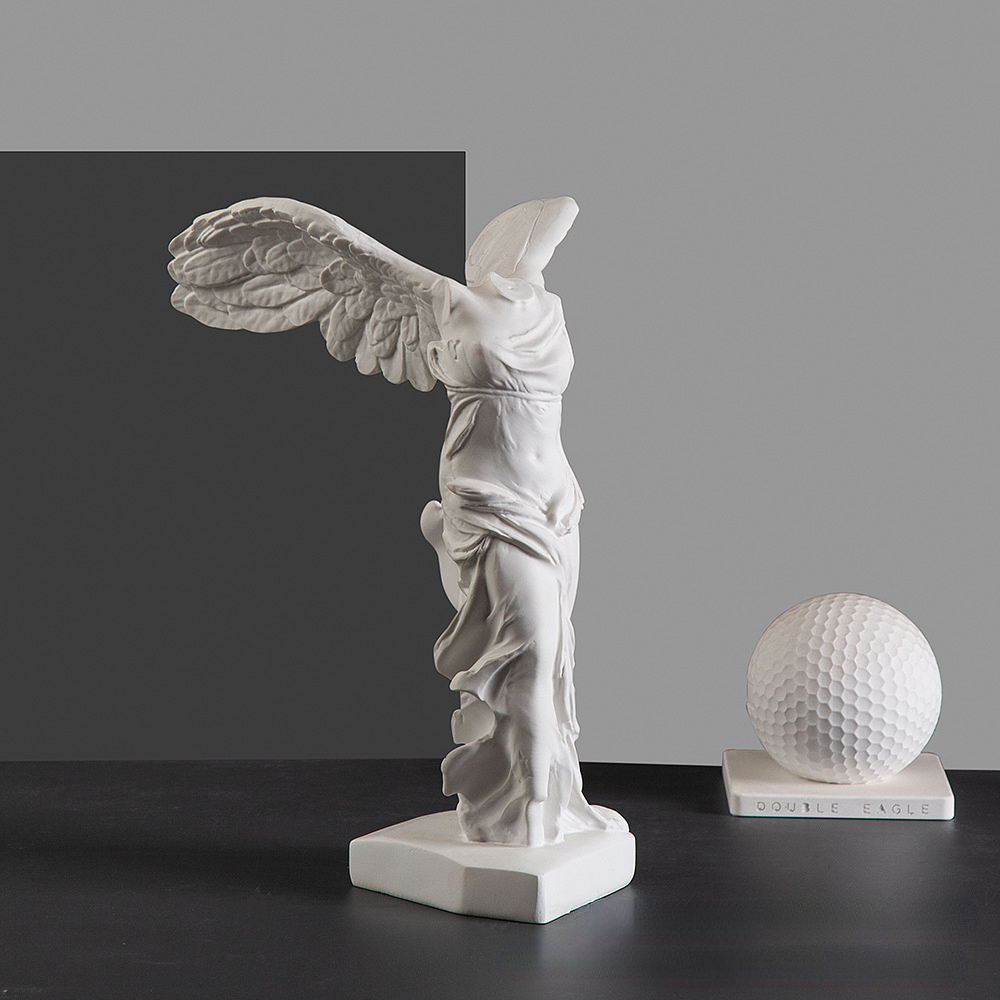 Home Office Bookshelves - Greek Victory Goddess Statue with Angel