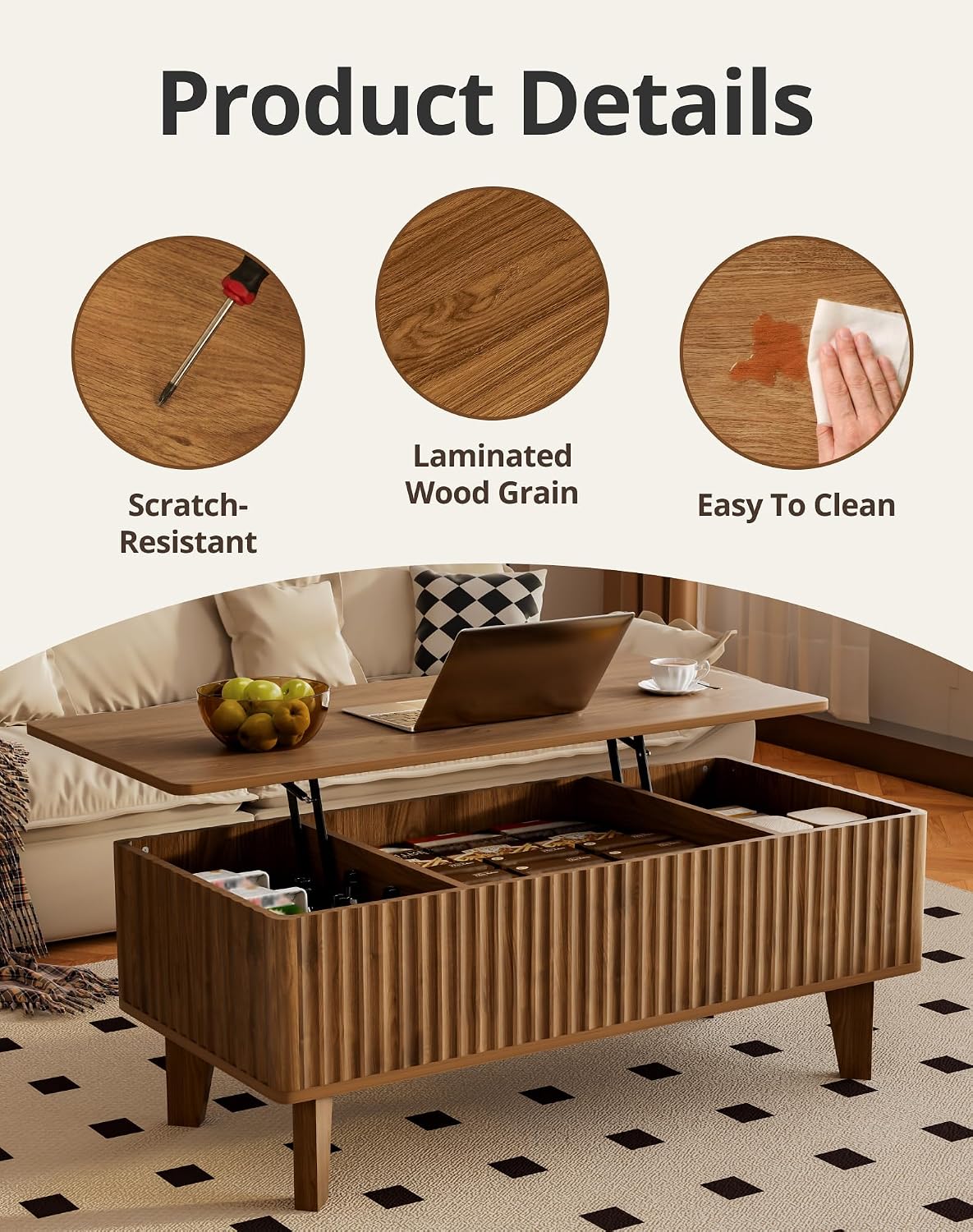 Rectangular Lift Top Coffee Ta - Home Office Desk Ideas ulasan dan harga