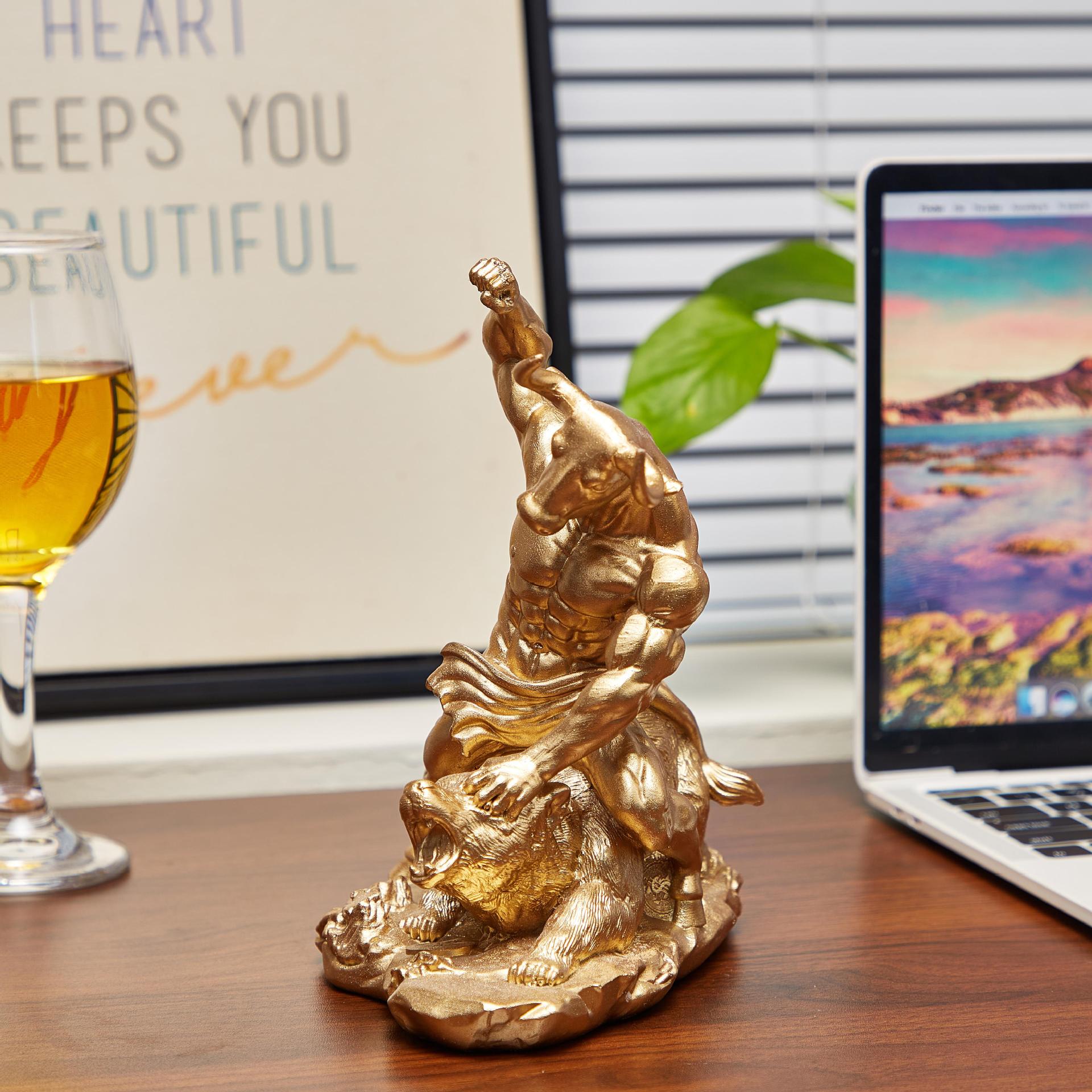Resin Animal Ornament Bull Bea - Home Office Bookshelves ulasan dan harga