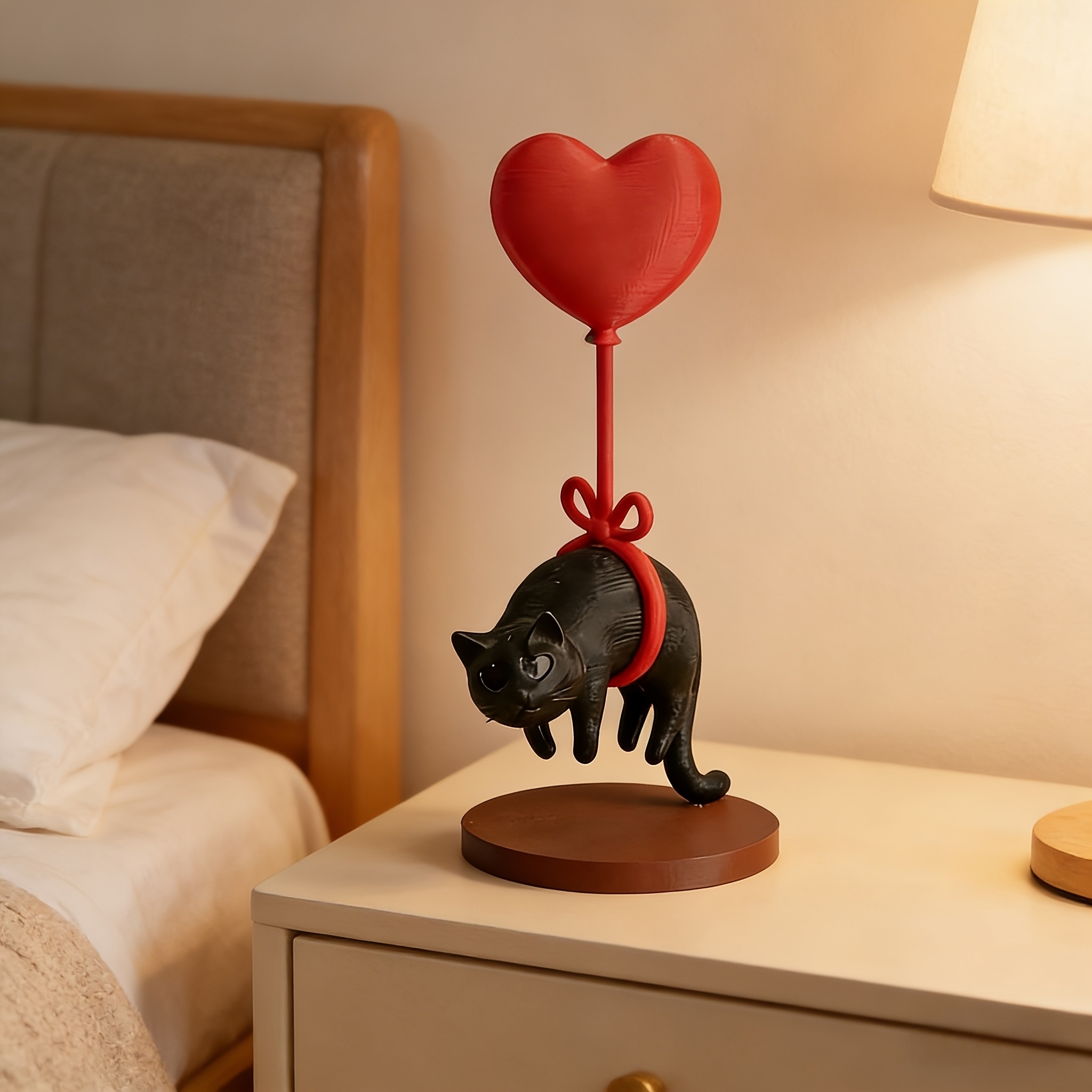 Floating Cat w/ Heart Balloon  - Home Office Bookshelves ulasan dan harga