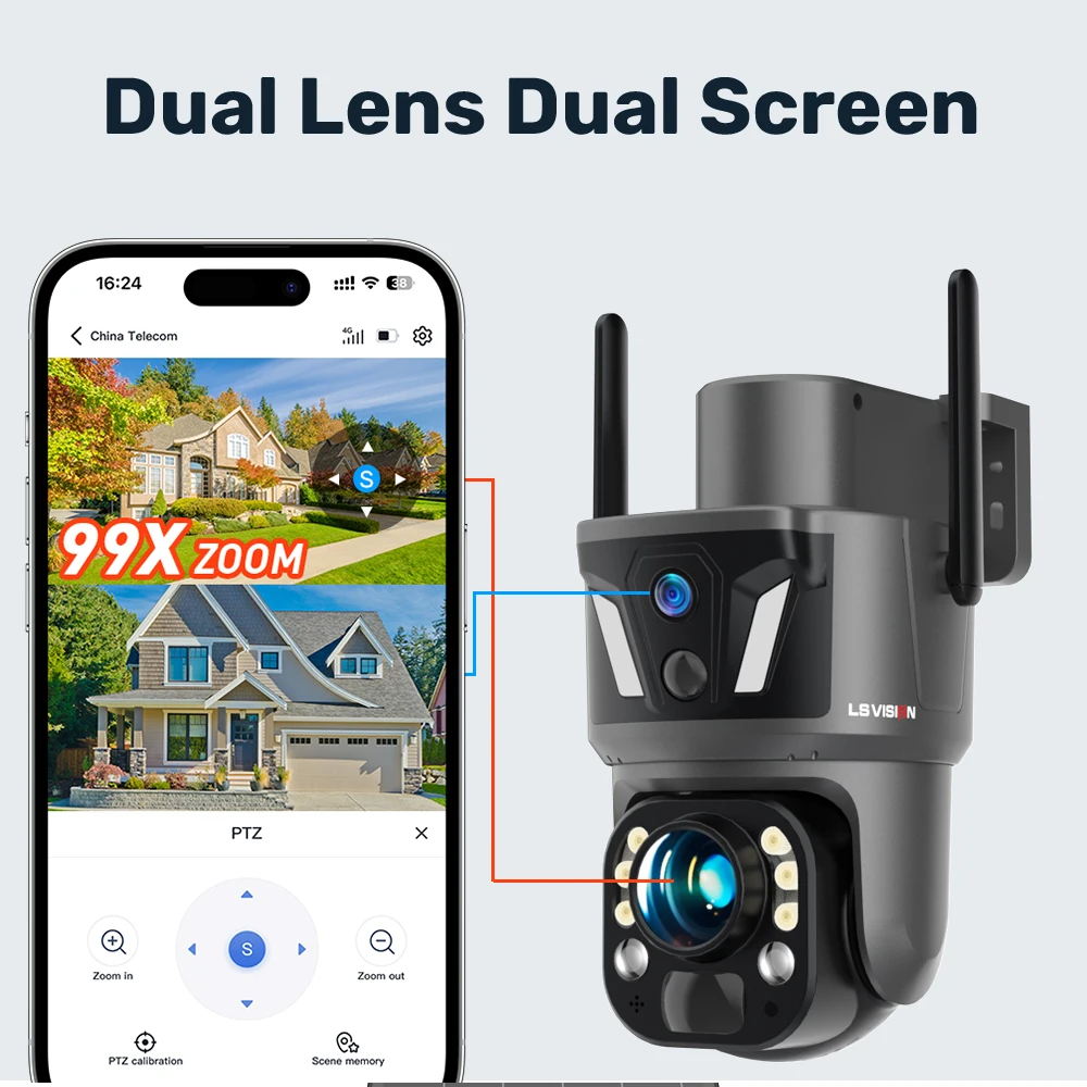 LS VISION 8MP 3-Lens Dual-Scre - Home Office Zoom ulasan dan harga