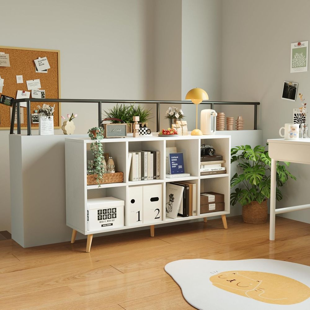 2 Tier Wooden Bookshelf with L - Home Office Bookshelves ulasan dan harga