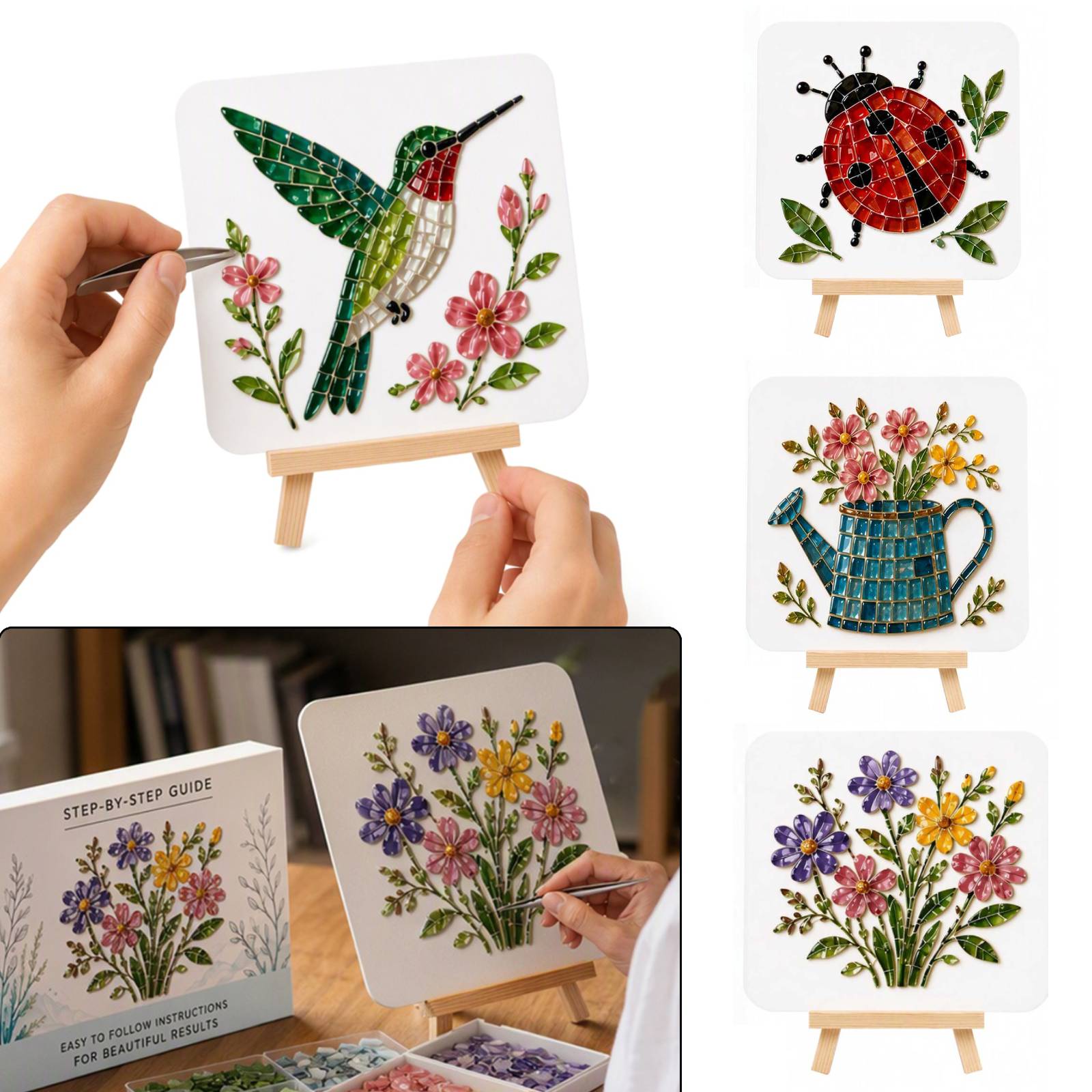 DIY Sea Glass Mosaic Kit Hand- - Home Office Bookshelves ulasan dan harga