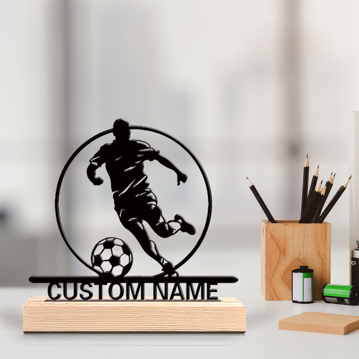 Custom Soccer Player Metal Sta - Home Office Desk Ideas ulasan dan harga