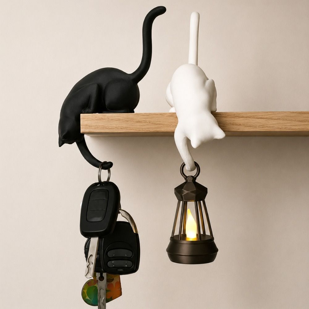 3D Printed Cat-Shaped Wall Hoo - Home Office Bookshelves ulasan dan harga