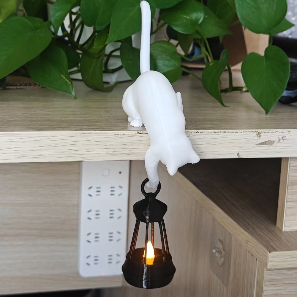 3D Printed Cat-Shaped Wall Hoo - Home Office Bookshelves ulasan dan harga