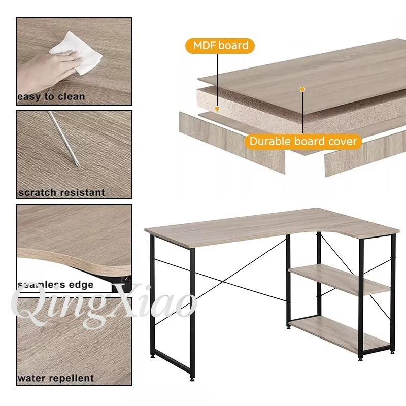 L Shaped Corner Desk With Book - Home Office Bookshelves ulasan dan harga