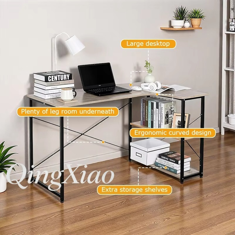 L Shaped Corner Desk With Book - Home Office Bookshelves ulasan dan harga