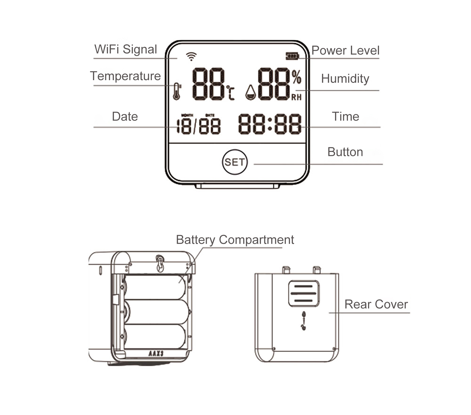 Tuya WiFi Temperature Humidity - Home Office Of Amazon ulasan dan harga
