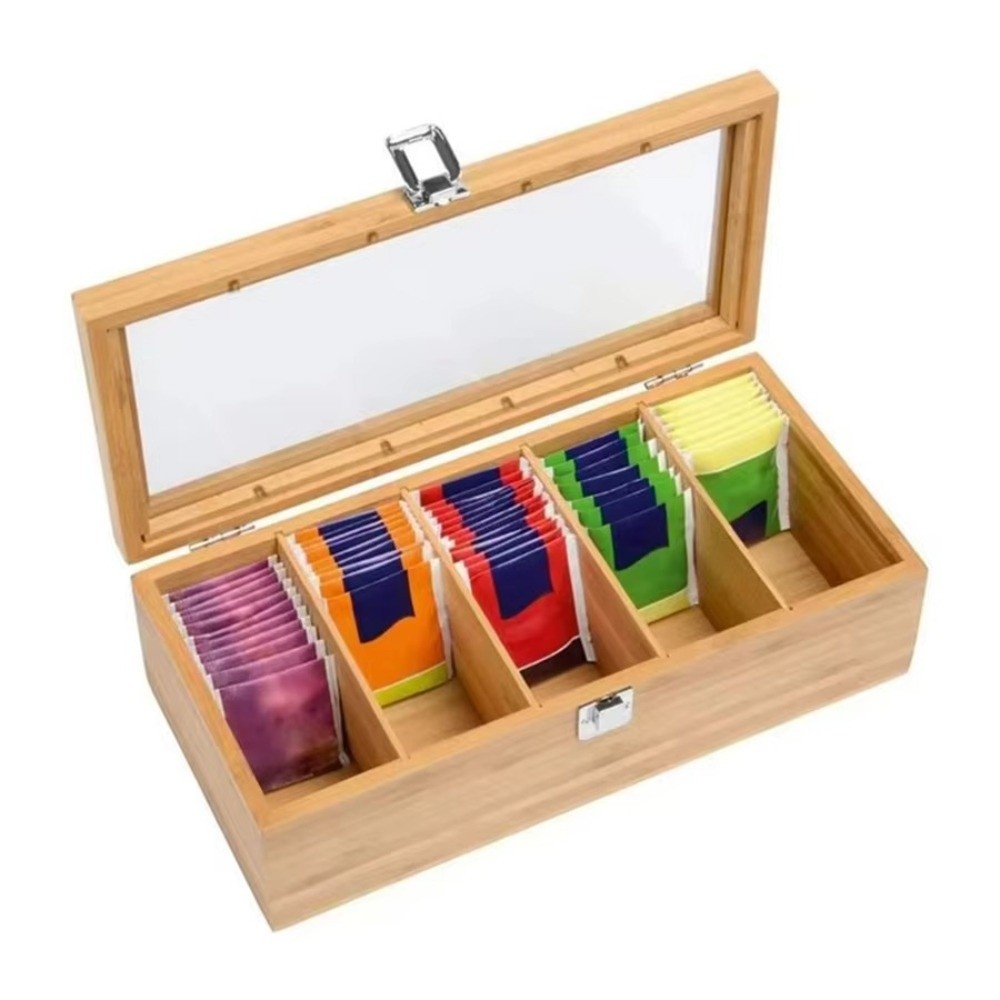 Portable Bamboo Tea bag Storag - Home Office Bagas ulasan dan harga