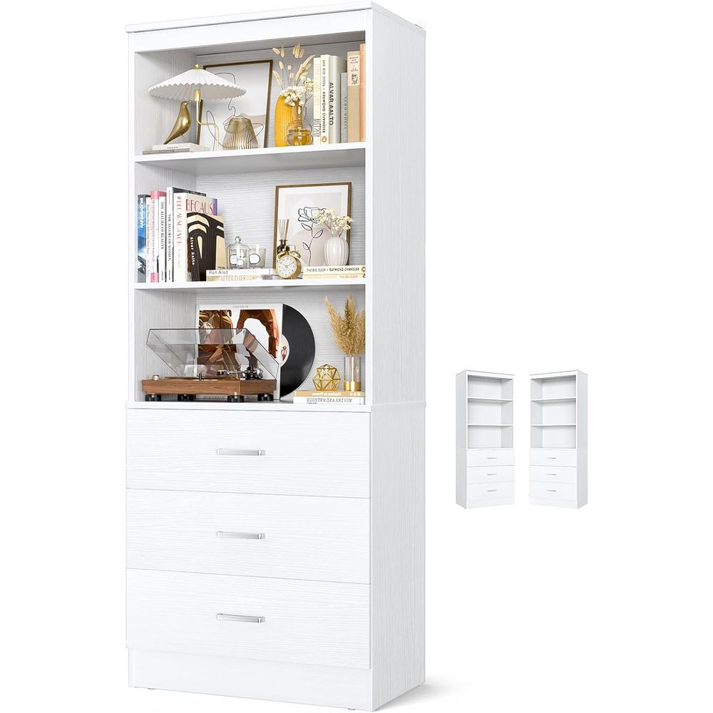 6-Tier White Wooden Bookshelf  - Home Office Bookshelves ulasan dan harga