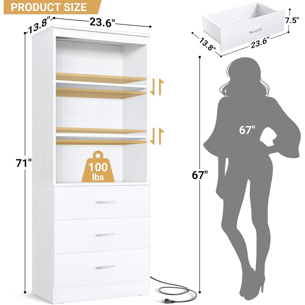 6-Tier White Wooden Bookshelf  - Home Office Bookshelves ulasan dan harga