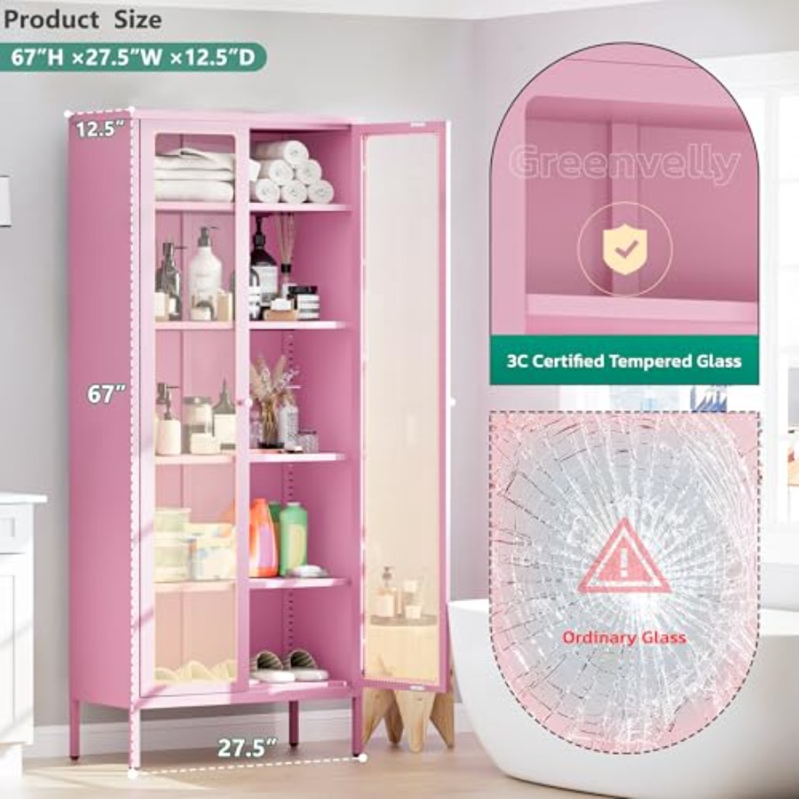 5-Tier Glass Display Cabinet f - Free Home Office ulasan dan harga
