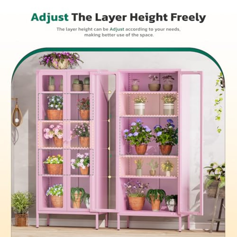 5-Tier Glass Display Cabinet f - Free Home Office ulasan dan harga