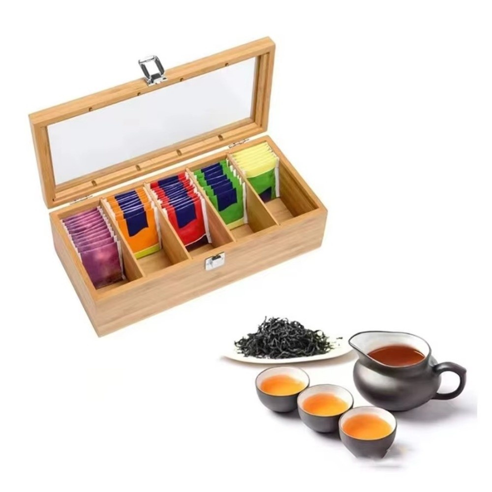 New Bamboo Tea bag Storage Box - Home Office Bagas ulasan dan harga