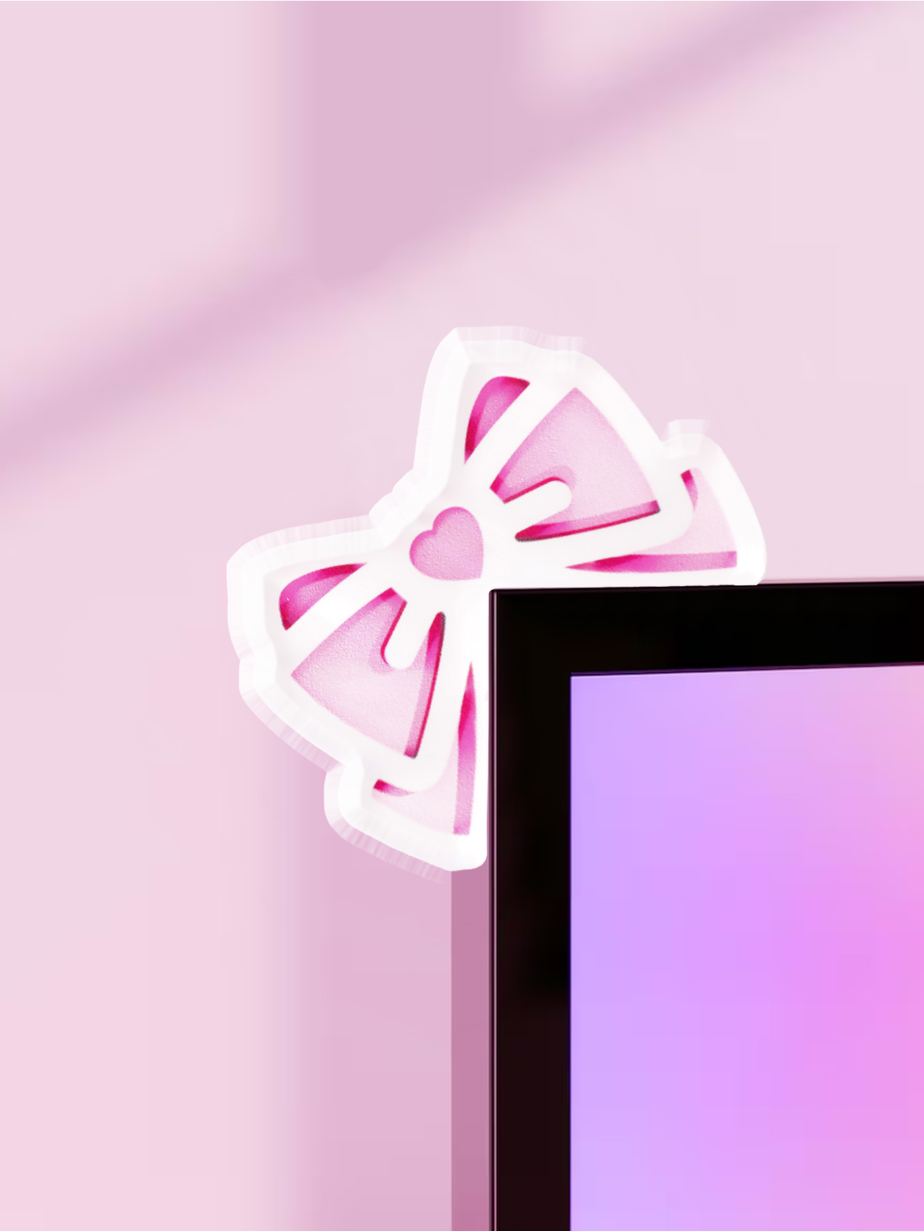 Kawaii Bow Monitor Decor Pink  - Home Office Programmer ulasan dan harga
